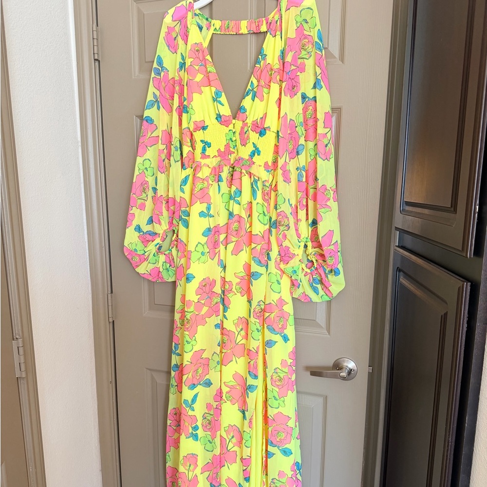 ASOS Neon Floral Maxi Dress